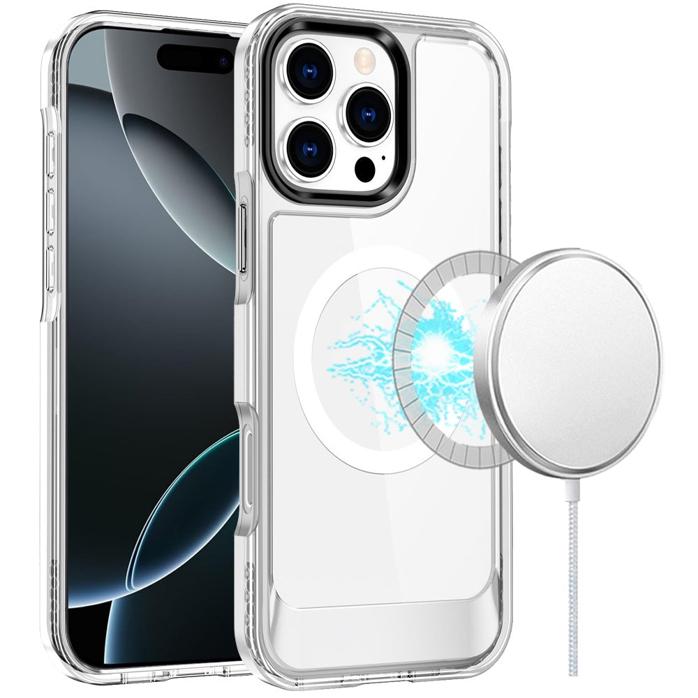 For iPhone 16 Pro Max Transparent HQ Hybrid Slim, Shockproof, Compatible with MagSafe wireless charging & Military-Grade Case Cover