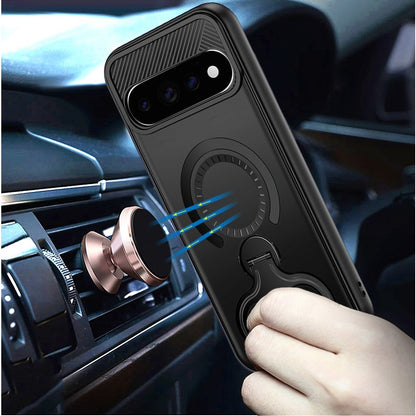 Phone Case for Google Pixel 11 /11 Pro Magnetic 2 Ring Stand Car Mount Friendly Shockproof Rugged Grip Armor Dual Ring Kickstand Heavy Duty Hybrid Cover