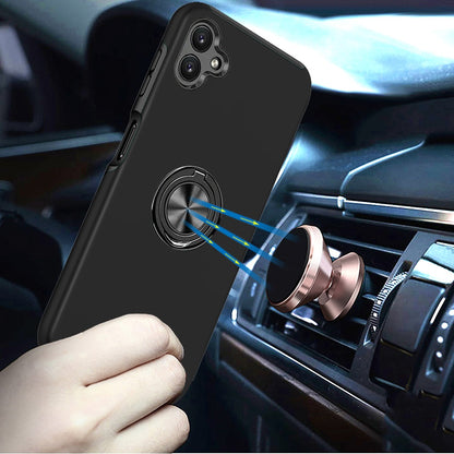 Phone Case for Samsung Galaxy A08 4G, A07 5G, A07 4G Invisible Ring Stand Shockproof Anti Slip Durable Grip Protective Hybrid Slim Fit Magnetic Car Mount Holder Cover