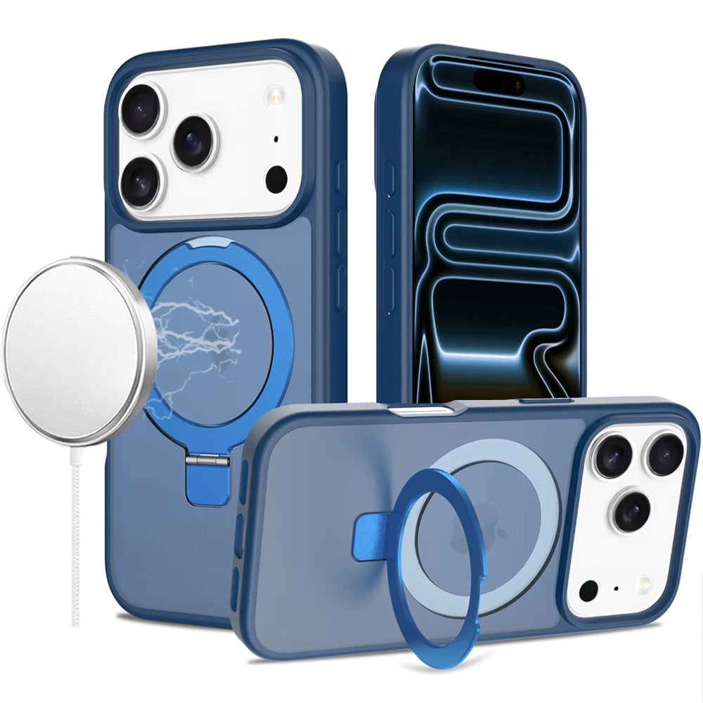 Magnetic Ring Stand Full Rotation Matte Shockproof Grip Anti Slip Durable Camera Protection Hybrid