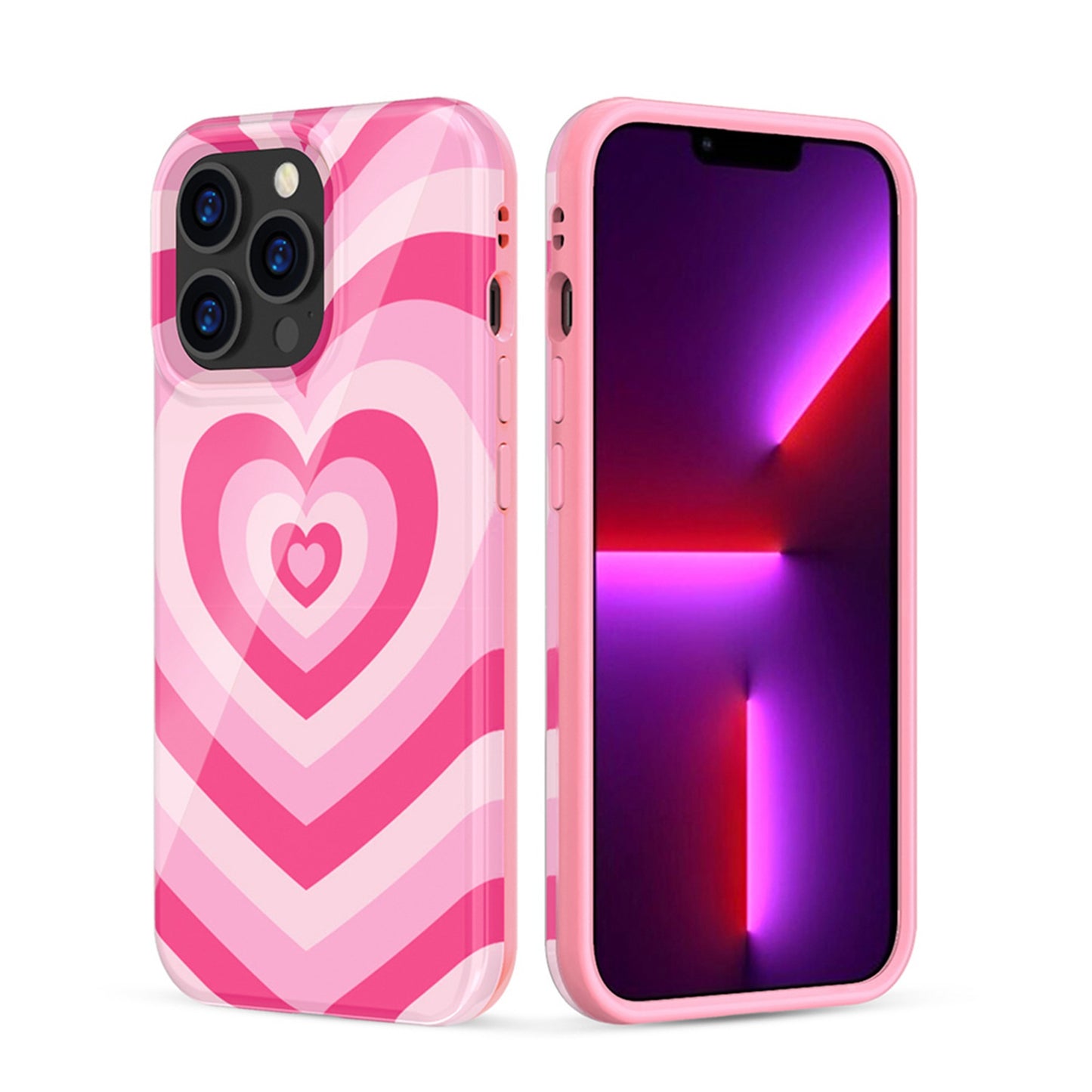 For Apple iPhone 15 Pro Max (6.7") Pattern Design Bling Glitter Shockproof Hybrid Soft TPU Frame and Hard Back Slim  Phone Case Cover