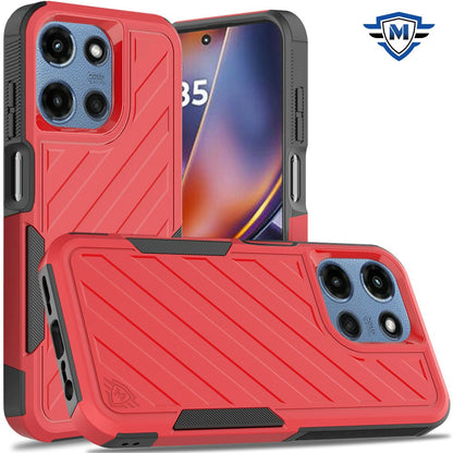 For Motorola Moto G 5G 2025 Premium Hybrid Rugged lined Shockproof Textured 2-in-1 Non-Slip Hard PC & TPU Non Slip Tough Case Cover
