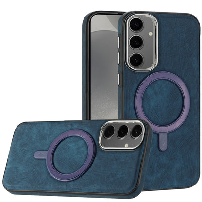 For Samsung Galaxy S25 Ultra Fashion PU Vegan Leather Chrome Edge Hybrid, MagSafe Compatible, Durable TPU Hard PC Case Cover