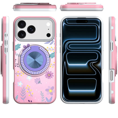 Phone Case for Apple iPhone 18 Pro Max Magnetic Ring Stand Matte Metal Hybrid Car Mount Friendly Shockproof Rotational Grip Diamond Design Pattern Cover
