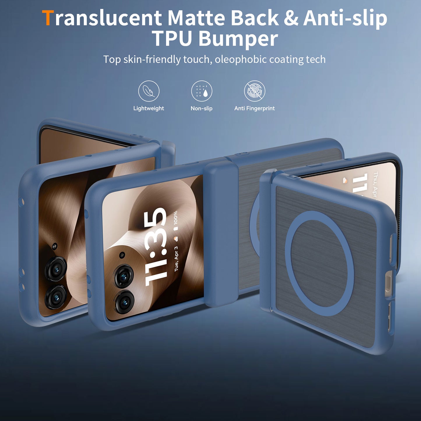 Phone Case for Motorola Razr 2026, Razr 2025, Razr 2024 Premium Matte Magnetic Foldable Hybrid Central Axis Hinge Protection Shock Absorbing TPU Slim Fit Hard PC Cover