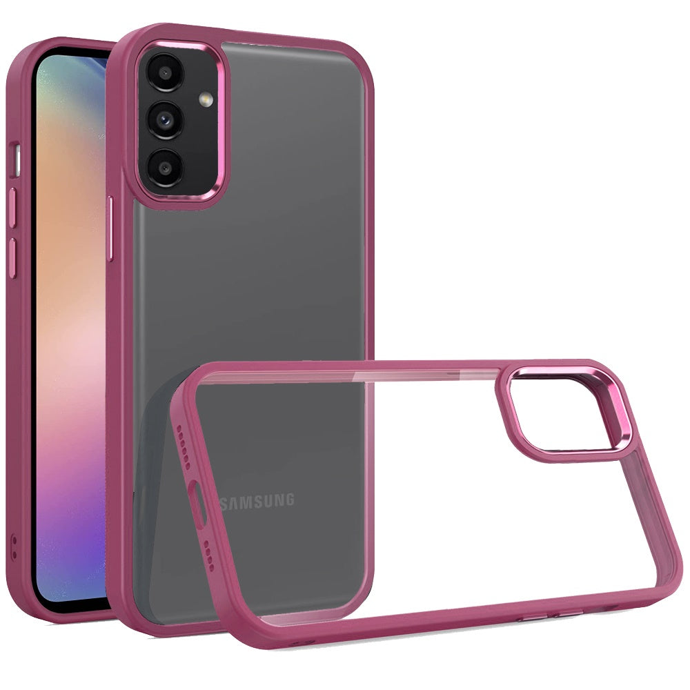 For Apple iPhone 17E /16E Slim Fit Hybrid Transparent Thick Acrylic with Metal Buttons Frame Protective Hard PC + TPU Shockproof Case Cover