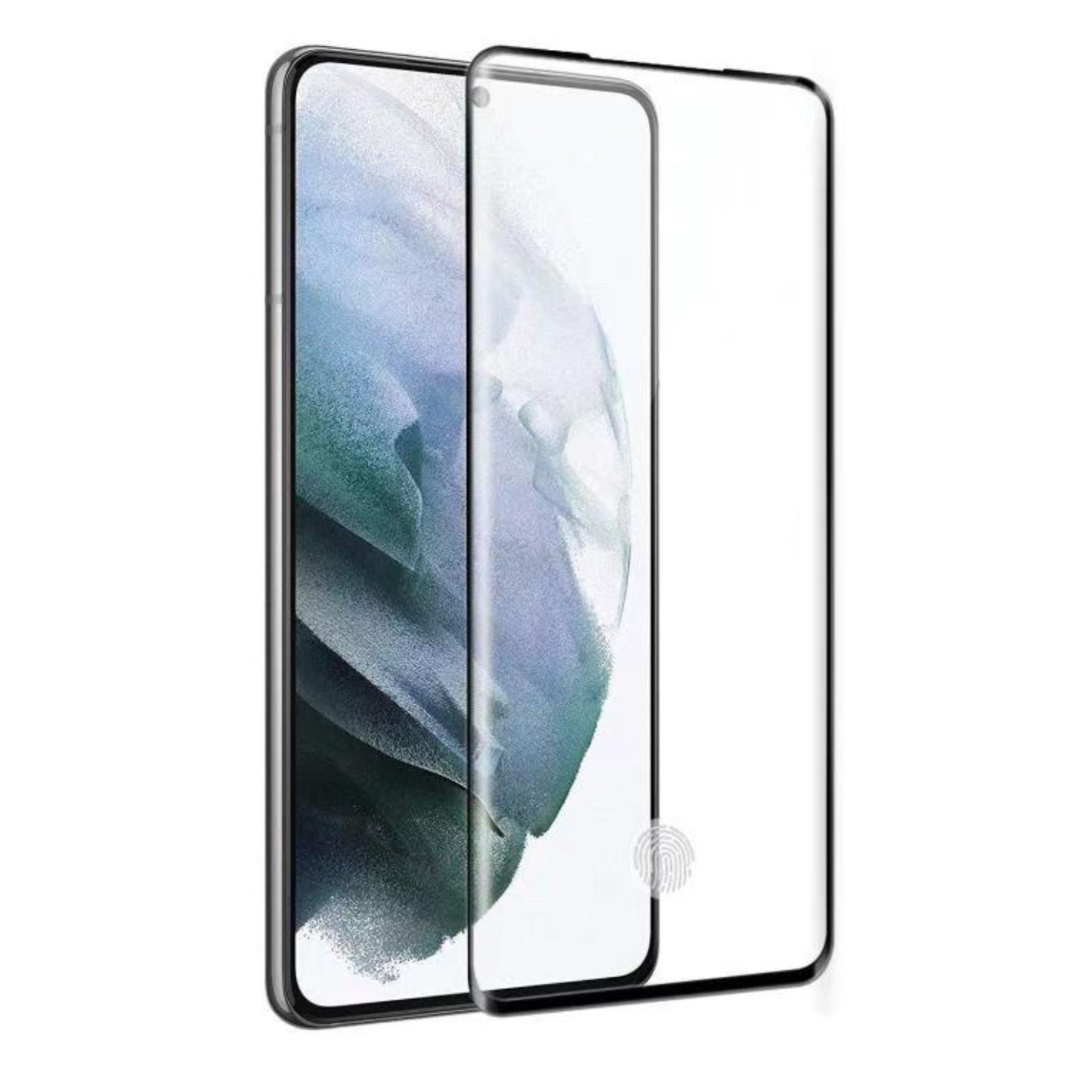 For Samsung Galaxy S21 Tempered Glass Screen Protector Supports Fingerprint Recognition, Case-Friendly, HD Clarity Protector Clear Black