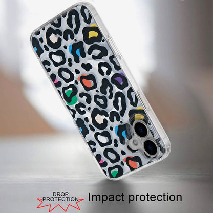 For Apple iPhone 17 Stylish Pattern Fashion IMD Printed Design TPU Double Layer Slim Shockproof with Magnetic Back Case Cover Multicolor Leopard