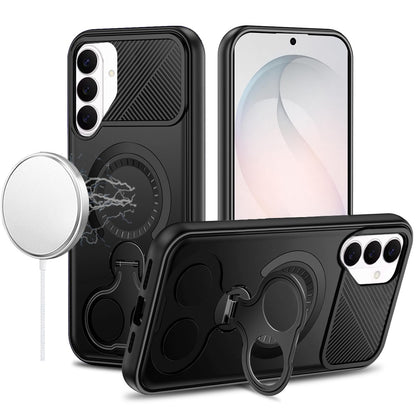 Phone Case for Samsung Galaxy S26 FE /Fan Edition Magnetic 2 Ring Stand Car Mount Friendly Shockproof Rugged Grip Armor Dual Ring Kickstand Heavy Duty Hybrid Cover