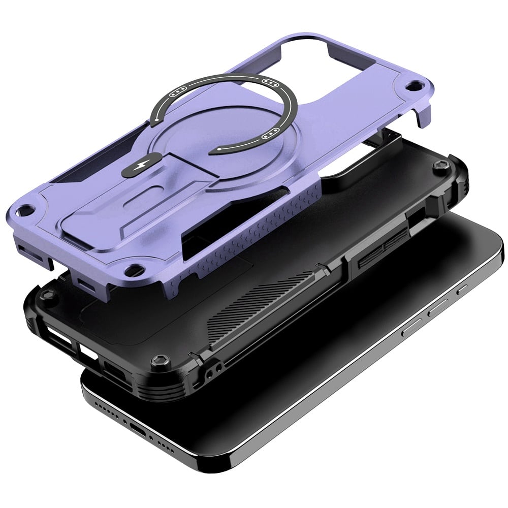 Phone Case for Apple iPhone 12 Pro Max Magnetic Kickstand Rugged Shockproof Armor Grip Anti Slip Heavy Duty Protective Matte Stand Hybrid Cover Purple
