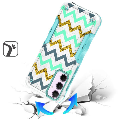 For Samsung Galaxy A35 Exquisite Design Hybrid Shock Protection Durable Grip Stylish Finish Hard PC Armor Case Cover ZigZag