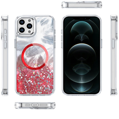 For Apple iPhone 14 Plus Epoxy Glitter Shimmer Fashion Case with Magnetic Magsafe Compatible Hybrid Sparkling Slim Protective Case Cover