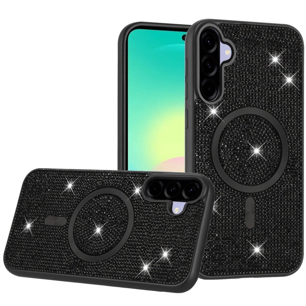 Phone Case for Samsung Galaxy A27 Magnetic Bling Diamond Sparkle Hybrid Shockproof Rugged Grip Durable Protection Anti-Slip Armor Design Cover
