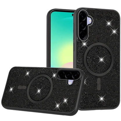 Phone Case for Samsung Galaxy A27 Magnetic Bling Diamond Sparkle Hybrid Shockproof Rugged Grip Durable Protection Anti-Slip Armor Design Cover