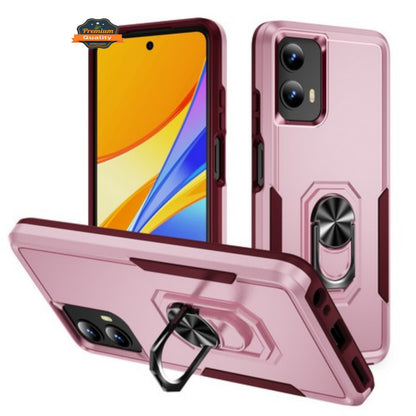 For Motorola Moto G Stylus 5G 2025 Heavy Duty Rugged Hybrid, Dual-Layer Shockproof Protection with Magnetic Ring Stand Holder Case Cover