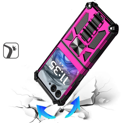 For Motorola Razr 2025 /2024 Hybrid Shockproof [Military Grade] Rugged Protective with Magnetic Car Mount & Invisible Stand Case Cover