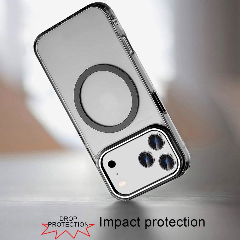 Phone Case for Apple iPhone 18 Pro Max Magnetic Clear Acrylic Metal Button Camera Guard Shockproof Transparent Slim Grip Premium Hybrid Cover