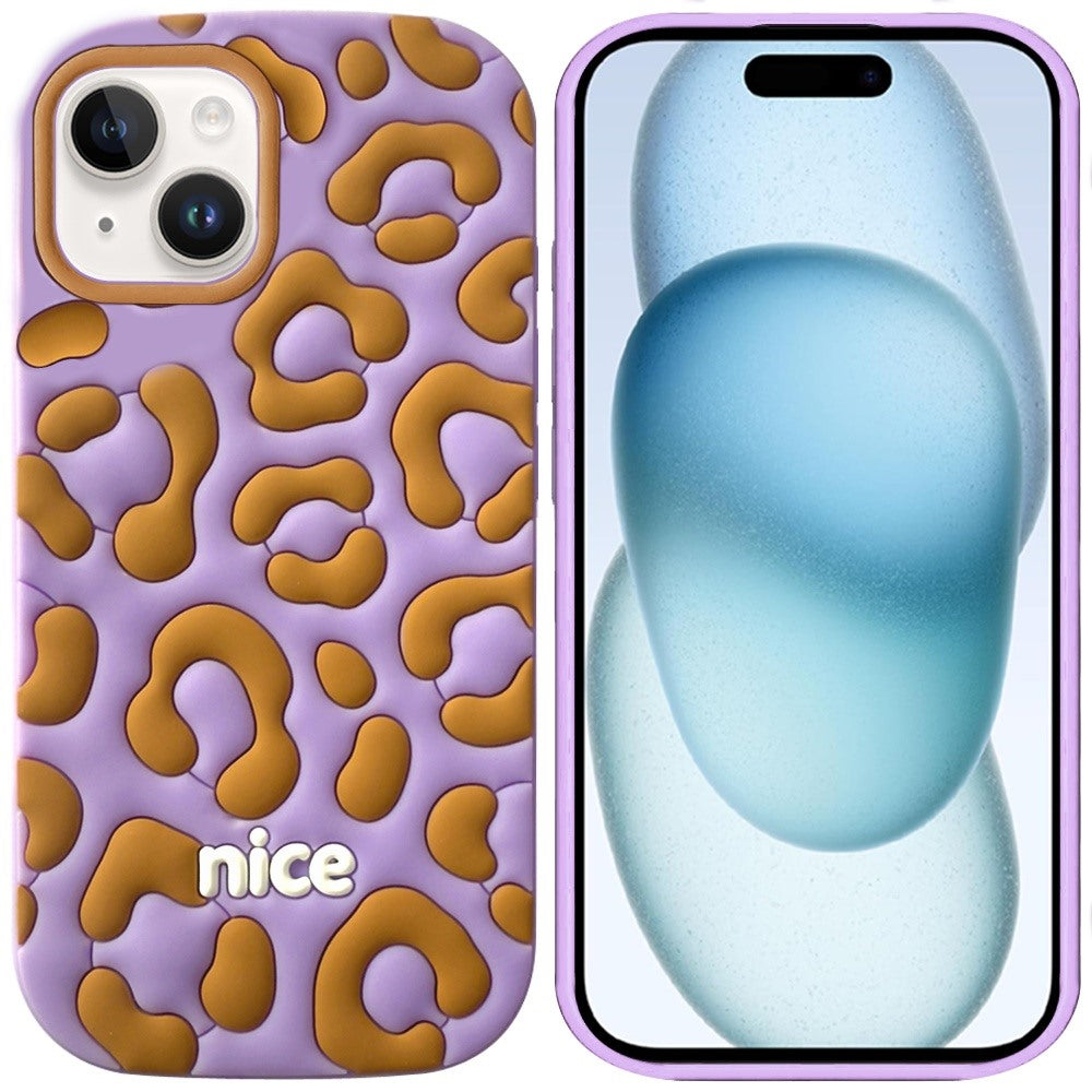 Phone Case for Apple iPhone 15 Fashionable Silicone Textured Decorative Design Pattern Protective Rubber TPU Hybrid Protection Cover