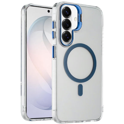 Phone Case for Samsung Galaxy S26 FE /S26 Fan Edition Clear Metallic Camera Stand Magnetic Hybrid TPU Shockproof Grip Camera Protection Kickstand Durable Armor Cover