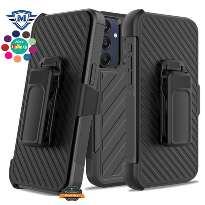 For Samsung Galaxy A36 Premium Tough Hybrid Case with Belt Clip Holster, Shockproof Rugged Design, Textured 2in1 Non-Slip Case Cover