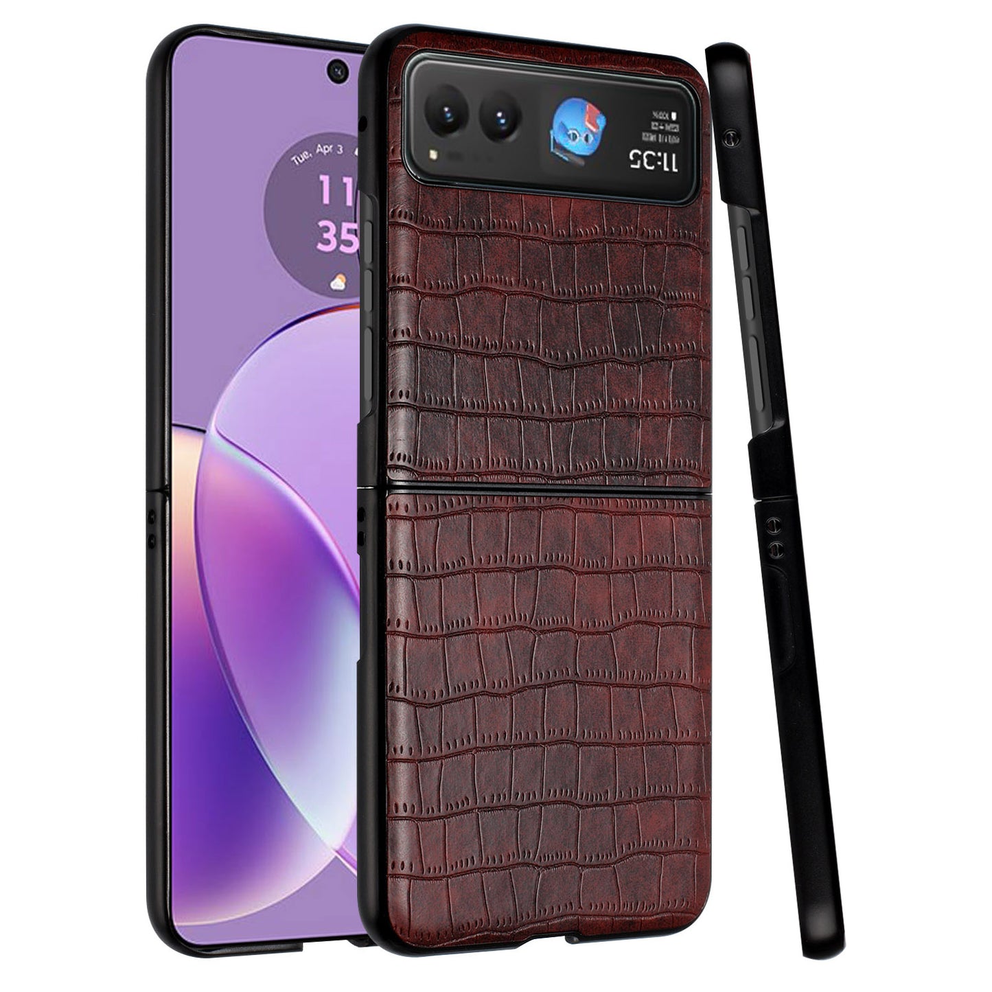 For Motorola Razr Ultra 2025 PU Vegan Leather Case, Premium Snap-On Hard Shell Cover, Slim Fit Protective Matte Finish Case Cover