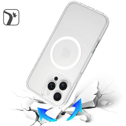 For Apple iPhone 16 Pro 3in1 Two Tone Magnetic Hybrid Drop Proof Shockproof Protection Durable Design Secure Grip Multi Layer Design Case Cover Dark Blue Two Tone