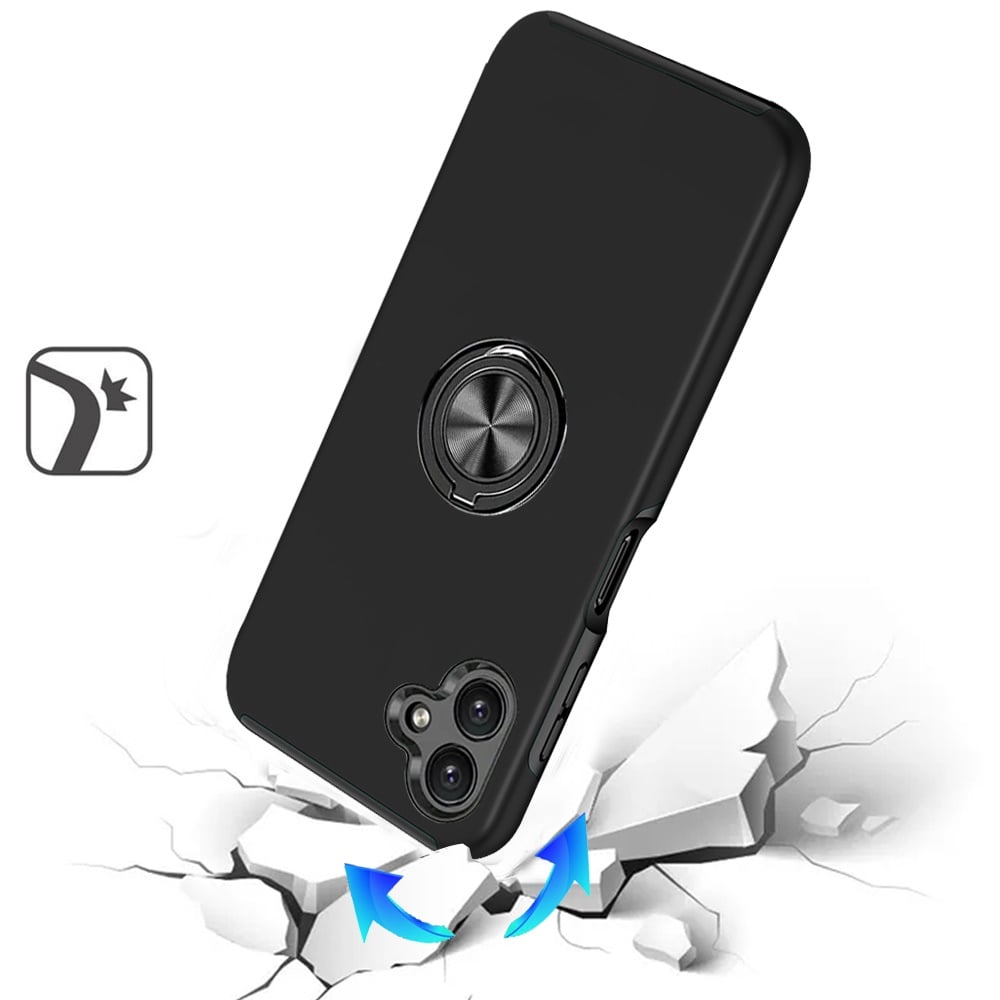 Phone Case for Samsung Galaxy A08 4G, A07 5G, A07 4G Invisible Ring Stand Shockproof Anti Slip Durable Grip Protective Hybrid Slim Fit Magnetic Car Mount Holder Cover