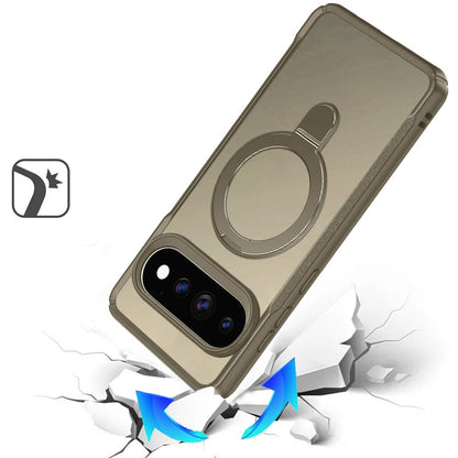 Phone Case for Google Pixel 11 Pro XL Magnetic Ring Stand Matte Finish Shockproof Grip Slim Armor Heavy Duty TPU Protective Hybrid Cover