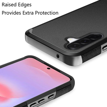 Phone Case for Samsung Galaxy A37 / A36 Slim Tough Shockproof Heavy Duty Hybrid Armor Anti Slip Durable Grip Dual Layer TPU Protective Hard Shell Cover Black