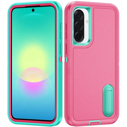 Phone Case for Samsung Galaxy A27 3in1 Tough Rugged Kickstand Shockproof Armor Grip Heavy Duty Drop Resistant Protective Hybrid Cover