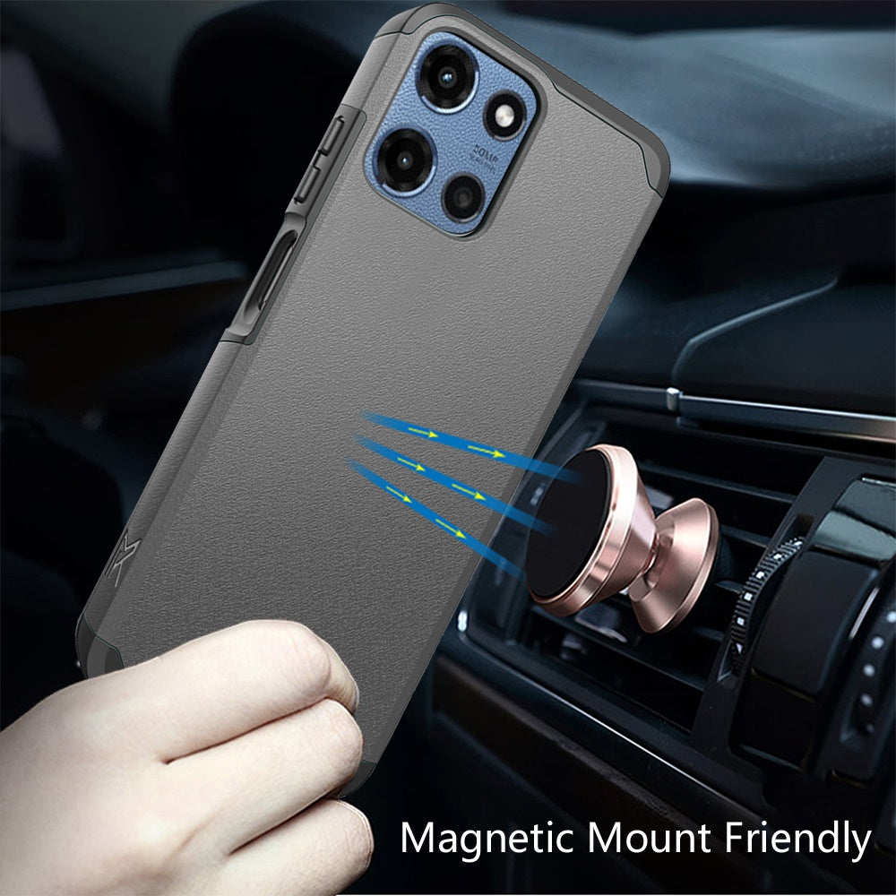 For Motorola Moto G 5G 2025 Tough Hybrid Dual Layer Hard PC TPU Rubber Bumper, Shock Absorption, Screen Protector Included Case Cover