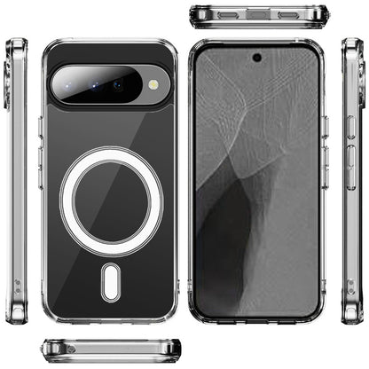Phone Case for Google Pixel 11 /11 Pro Thick Clear Hybrid Magnetic Circle Shock Absorbing Reinforced Corners TPU Heavy Duty Transparent Frame Bumper Cover Clear