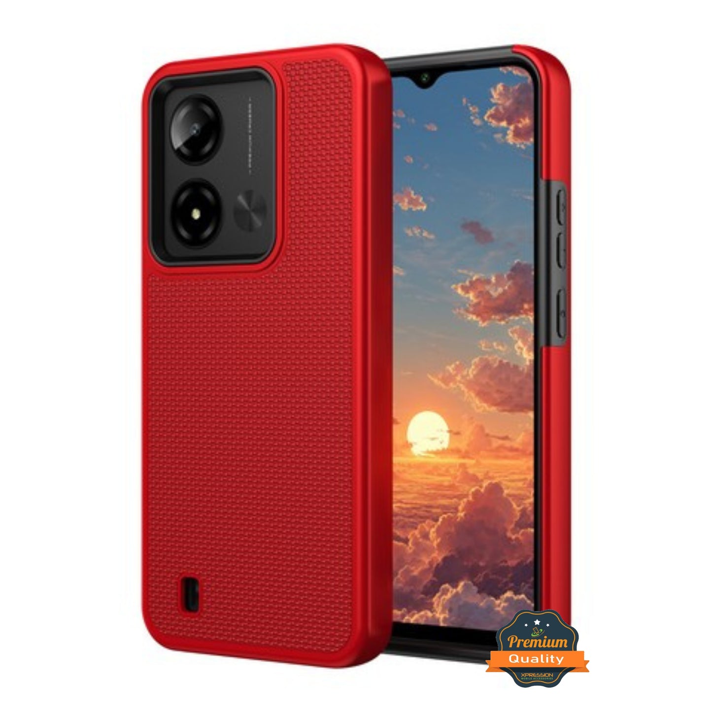 Phone Case Cover for Cloud Mobile Stratus C8 Prime Dual Layer Slim & Tough Hybrid Shockproof Heavy Duty Rubber TPU Matte with Textured Rugged Shell Protection Cover