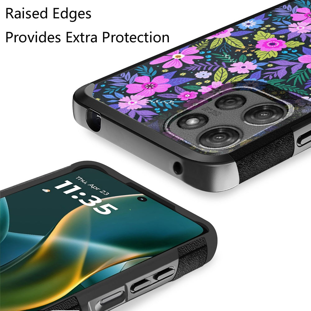 For Motorola Moto G Stylus 5G 2026 /2025 Slim Tough Shockproof Hybrid with Dual Layer Hard PC + TPU Protection, Armor for Strong Drop & Impact Resistance Case Cover Mystical Floral Boom
