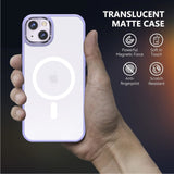 For Apple iPhone 15 Pro (6.1") Compatible with MagSafe [Strong Magnetic] Slim Translucent Matte Back Shockproof  Phone Case Cover