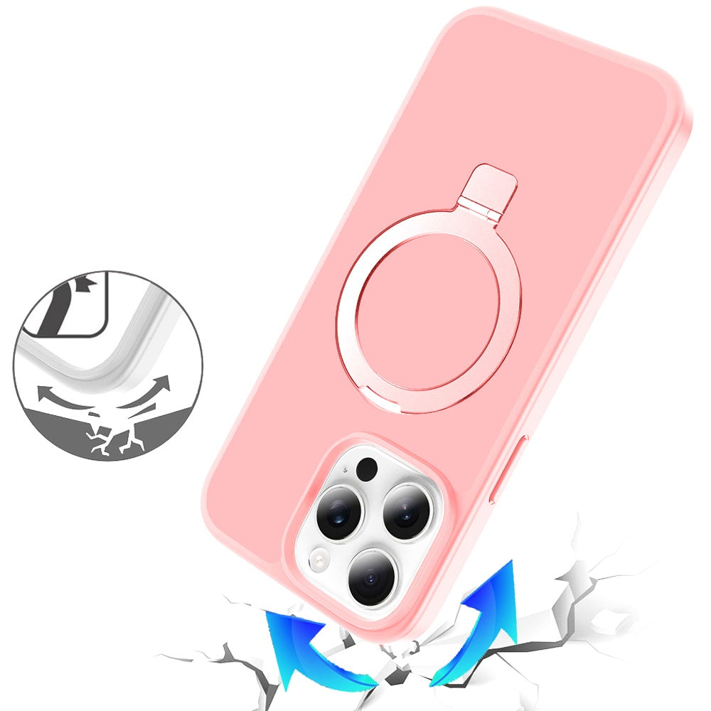 For Apple iPhone 13 Pro Magnetic Circle Back with Ring Stand Full Rotation Matte Hybrid Shockproof Case Cover
