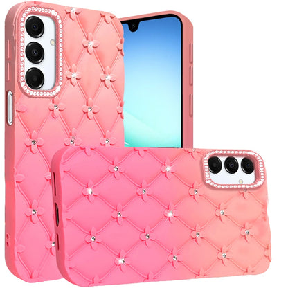 Phone Case for Samsung Galaxy A17 5G Floral Glitter Shimmer Bling Hybrid Shockproof Anti Slip Thick TPU Protective Stylish Design Cover