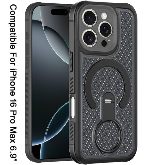 Phone Case for iPhone 16 Pro Max (6.9") Magnetic Honeycomb Hybrid Rugged Armor Kickstand Dual Layer Shock Absorbing Hard PC Soft TPU Cover