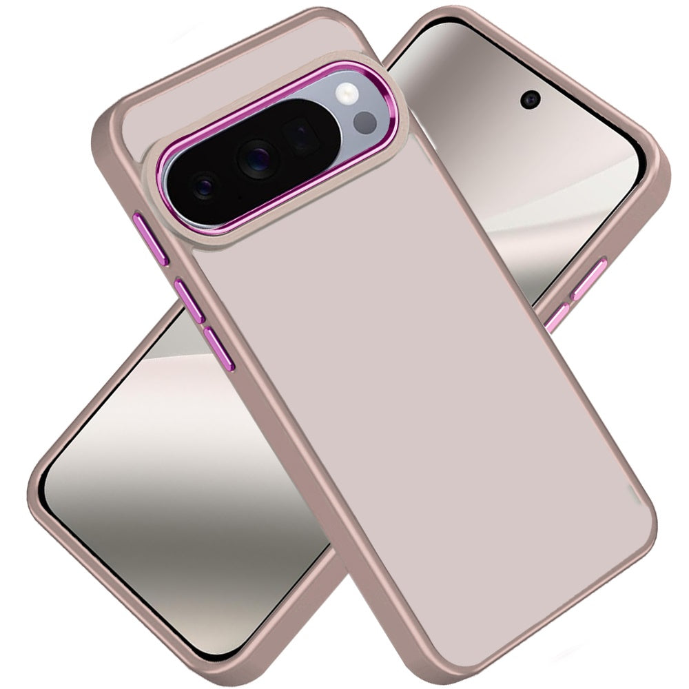 For Google Pixel 10 Pro XL Slim Fit Thin Hybrid,Frosted Matte Polished Acrylic Hard PC with TPU Rubber Frame Case Cover