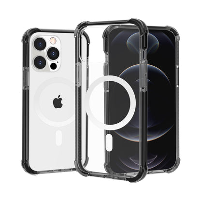 For Apple iPhone 16 Plus (6.7") Hybrid Acrylic Transparent Hard PC + TPU Color Frame Bumper Compatible with MagSafe Case Cover