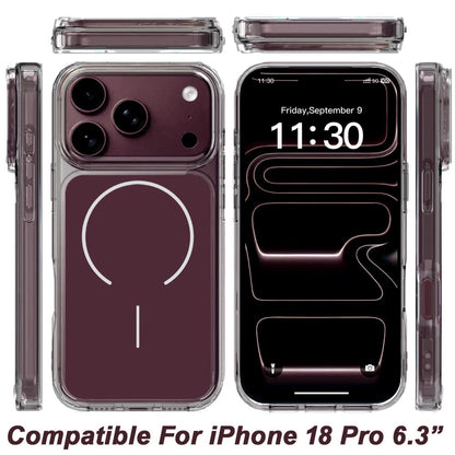 Phone Case for Apple iPhone 18 Pro Metallic Transparent Magnetic Magsafe Compatible Shockproof Hybrid TPU Durable Clear Protective Grip Cover