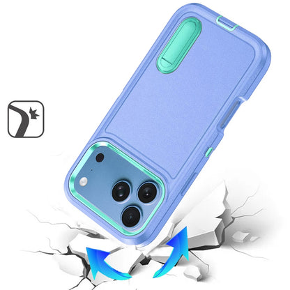 Phone Case for Apple iPhone 18 Pro Max/ iPhone 17 Pro Max 3in1 Tough Rugged Kickstand Shockproof Armor Grip Heavy Duty Drop Resistant Protective Hybrid Cover Blue
