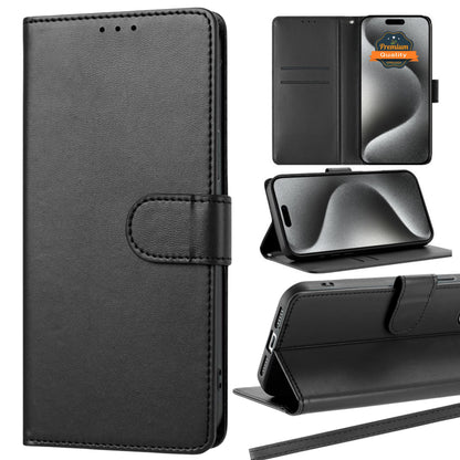 Phone Case for TCL K70 5G Leather Wallet Folio Credit Card Holder with Magnetic Closure Wrist Strap Classic Flip Design Storage Slots Cover