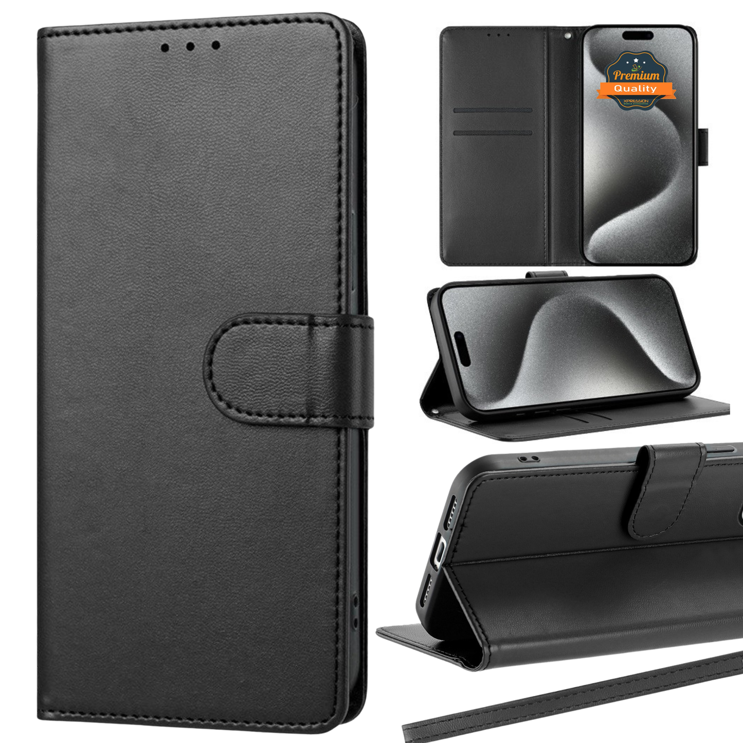 Phone Case for Samsung Galaxy S26 FE /Fan Edition Leather Wallet Folio Credit Card Holder with Magnetic Closure Wrist Strap Classic Flip Design Storage Slots Cover