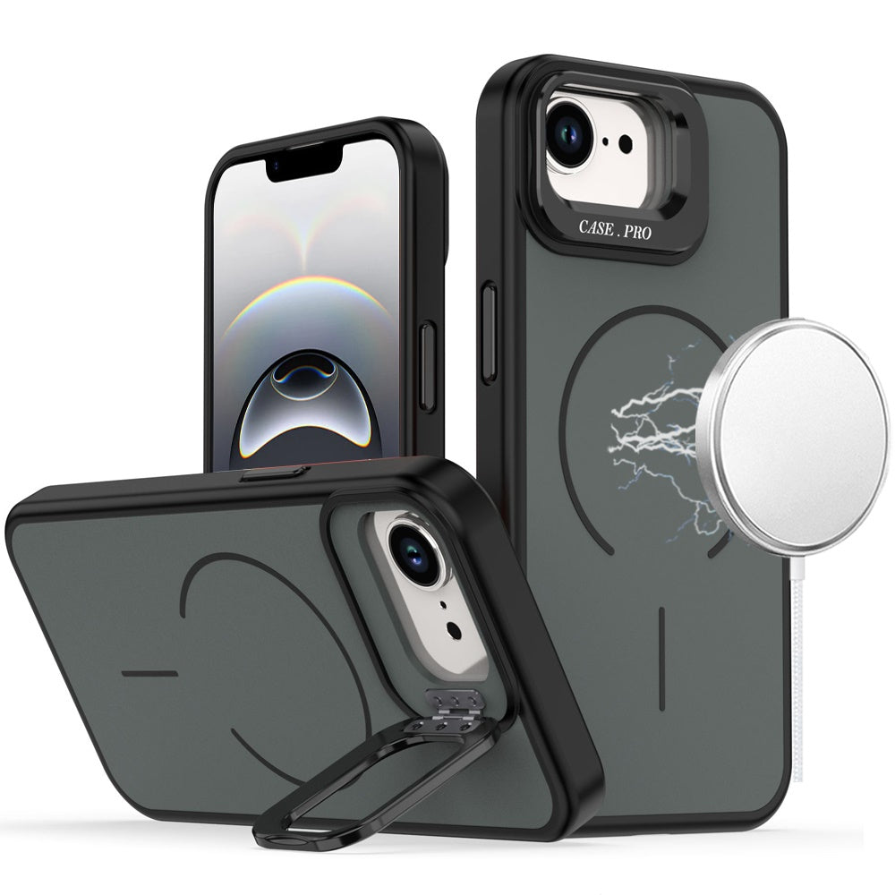 MagSafe Compatible Matte Metallic Stand TPU Hybrid Drop Protection Camera Kickstand