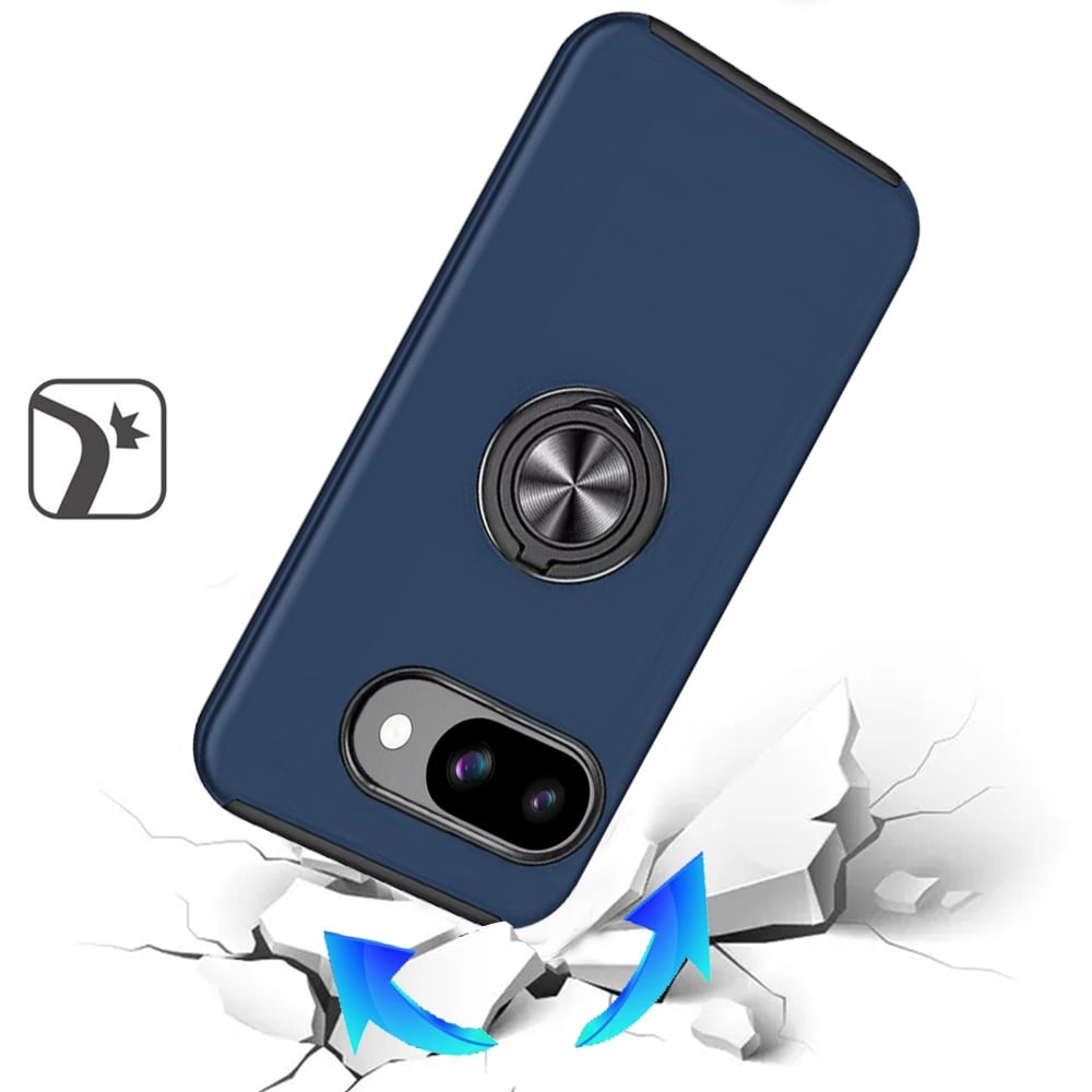 Phone Case for Google Pixel 10A Invisible Ring Stand Shockproof Anti Slip Durable Grip Protective Hybrid Slim Fit Magnetic Car Mount Holder Cover