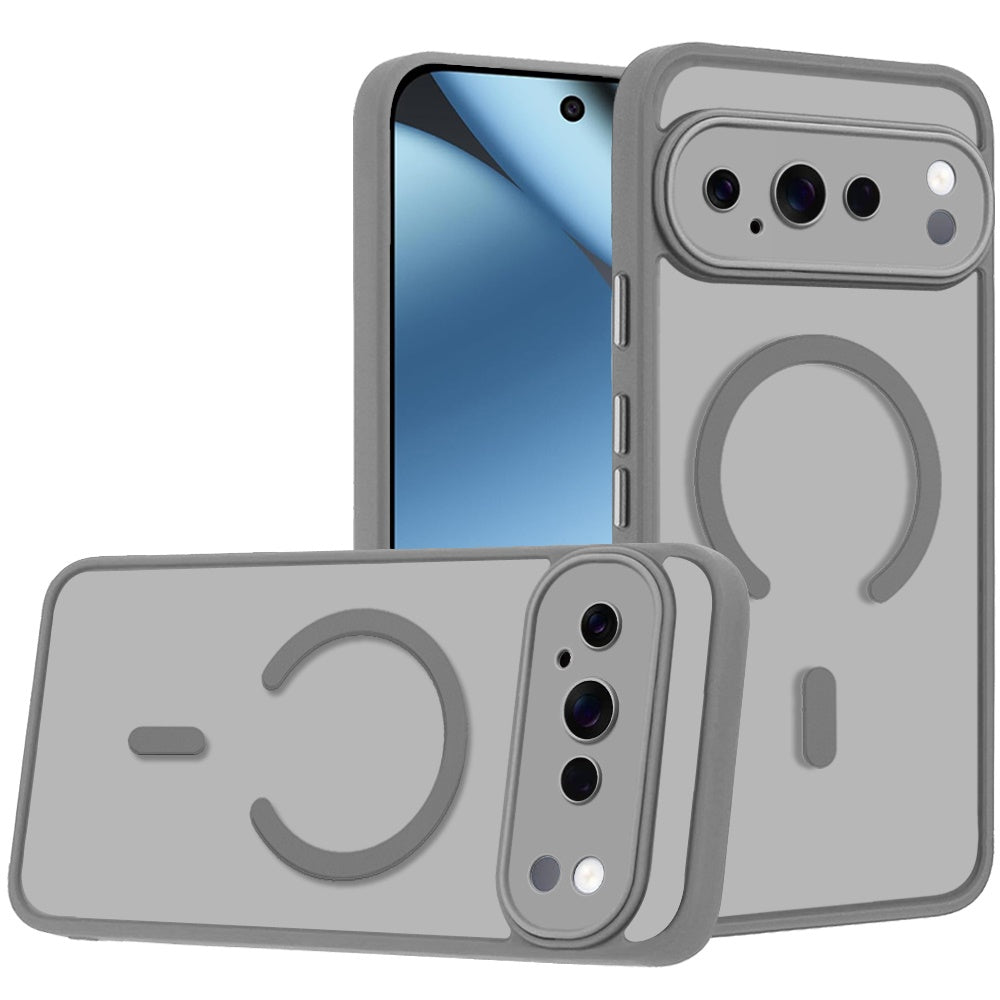 Phone Case for Google Pixel 11 Pro XL Matte Frosted Magnetic Back Hybrid Hard PC Soft TPU Camera Protection Slim Shock Absorbing Anti Fingerprint Cover
