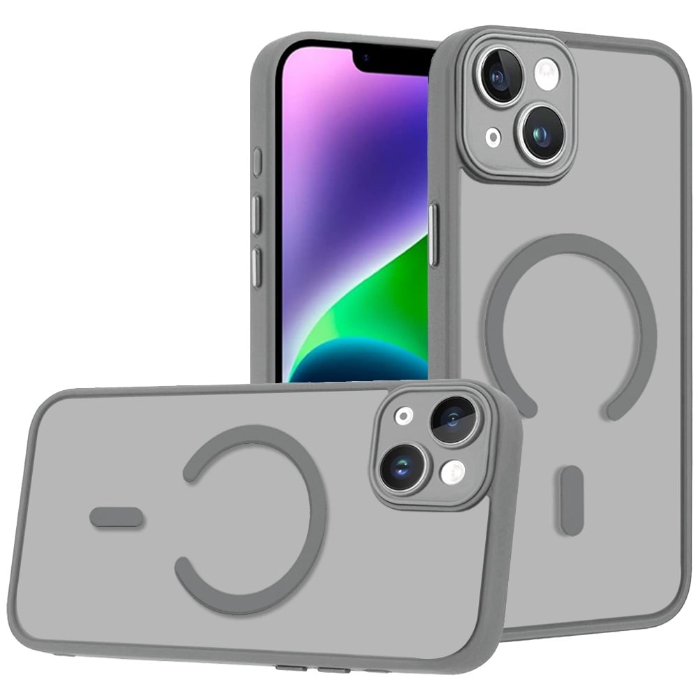 Phone Case for Apple iPhone 14 /iPhone 13 Matte Frosted Magnetic Back Hybrid Hard PC Soft TPU Camera Protection Slim Shock Absorbing Anti Fingerprint Cover