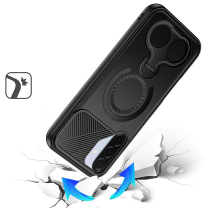 For Samsung Galaxy S26+ / S26 Plus Hybrid with Invisible 2 Hole Ring Stand Magnetic back Car Mount Friendly Protector Case Cover