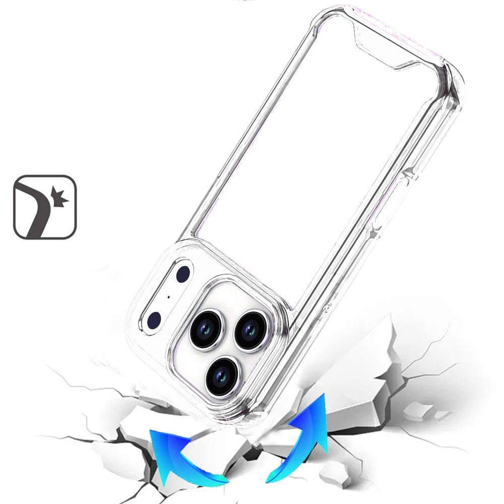 Phone Case for Apple iPhone 18 Pro Shockproof Transparent Hard PC TPU Hybrid Durable Frame Gummy Protective Slim Grip Lightweight Cover